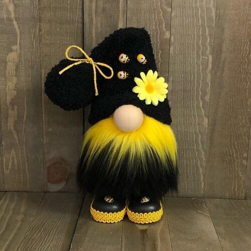 Nordic Bumble Bee Striped Gnome Flower Faceless Doll Plush Tree Hanging Ornament Doll Decorative Plush Doll Little Angel Pendent