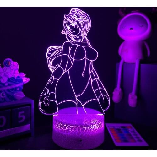 3D LED Lamp Anime Bleach Night Light Yoruichi Shihouin Figure for Bedroom Decor Kids Child Cool Birthday Gift Acrylic Lamp