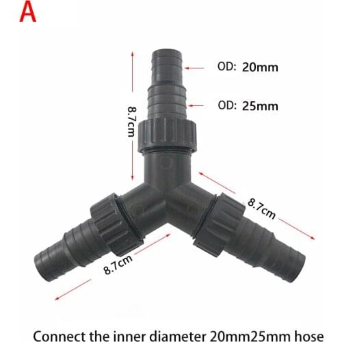 Three way hose connector barb connector water pipe shunt adapter garden irrigation watering system joint 25/32/38MM