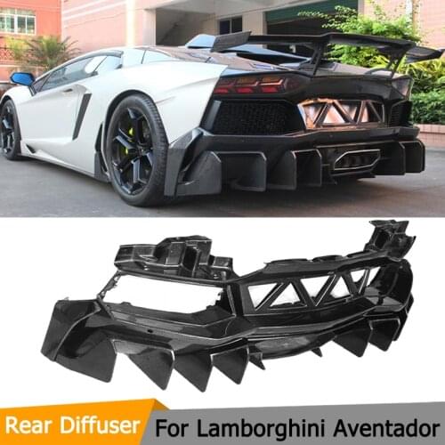 Carbon Fiber Rear Diffuser Bumper Lip Diffuser Case for Lamborghini Aventador LP700 LP700-4 Roadster Pirelli 2010-2016