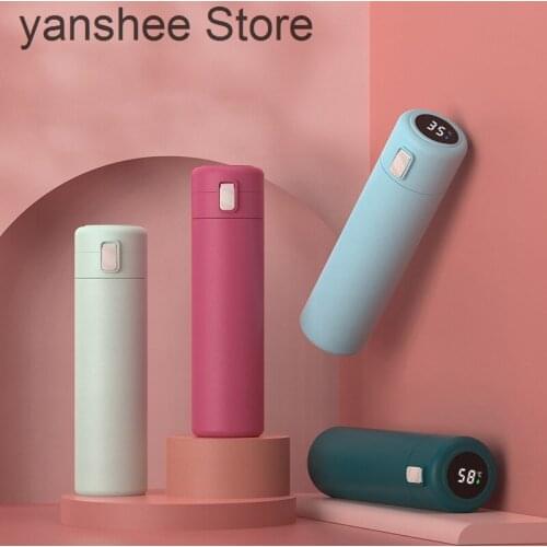 Stainless steel intelligent thermos, LED digital temperature display water bottle, hot coffee pot, intelligent thermos cup