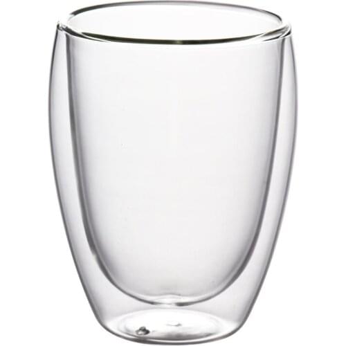 Thickened borosilicate glass transparent double-layer cup Double insulated tea cup Milk fruit juice coffee breakfast cup AQ282