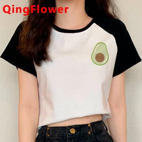 Vegan Avocado Cute Anime 90s T-shirt Women Funny Cartoon Casual T Shirt Short Sleeve Summer Tshirt Kawaii Graphic Top Tee Female