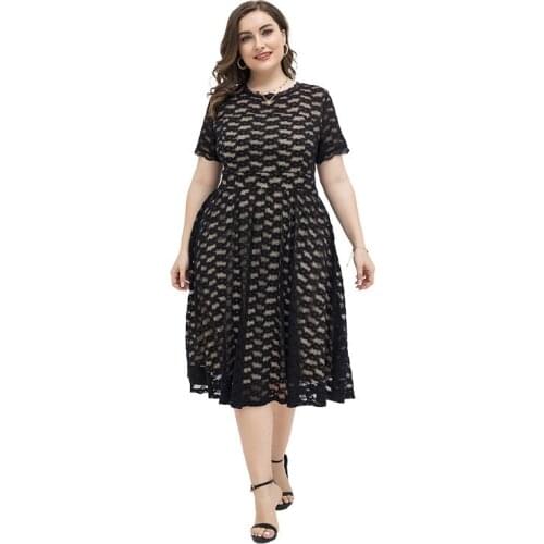 Womens Sexy Backless Lace Plus Size Dress XL-4XL XXXL 3XL XXXXL Party Cocktail A-Line Skater Summer Slim Casual Dresses Clothes