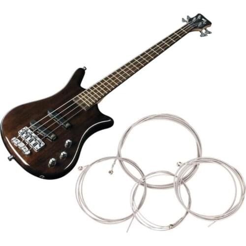 1 Set of 4 Pcs String Bass Guitar Parts 4 Steel Strings Diameter 0.1 inch/0.08 inch/0.055 inch/0.04 inch Guitar Accessories