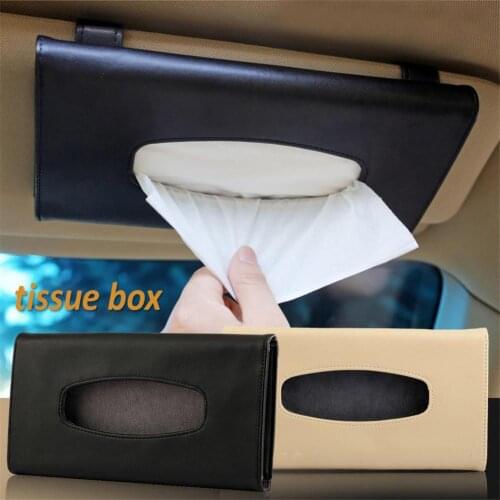 1 Pcs Car Tissue Box Towel Sets Car Sun Visor PU Leather Tissue Box Holder Auto Interior Storage Decoration Car Interio
