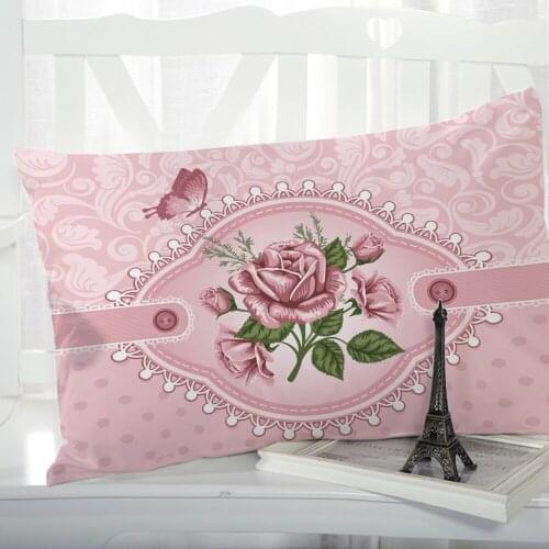 1pc Pillow cover Pillow case Luxury Bedding Pillowcase Pillowcovers decorative 50x70 Customizable size 3D Print Flowers Pink