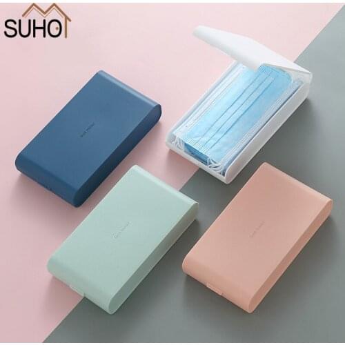 1Pcs Simple Solid Color Mask Waterproof Portable Storage Box dportable Stand With Dustproof Cover Large Capacity Home Storage