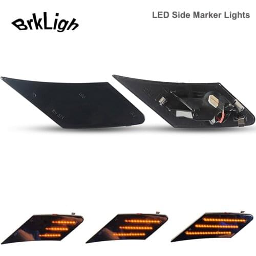 2Pcs Dyanmic Amber Smoked LED Side Marker Light Front Fender Turn Signal Wing Indicator Lamp For Toyota FT86 Subaru BRZ Scion FR