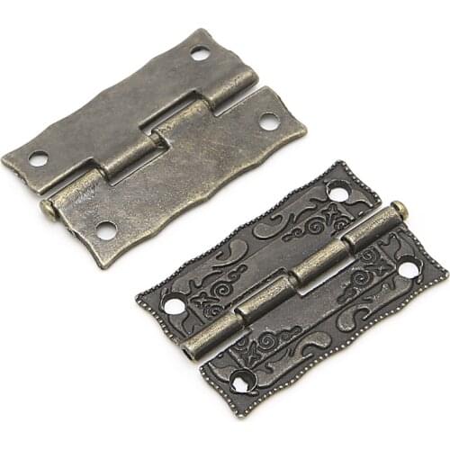 2x Antique Bronze Cabinet Furniture Door Drawer Jewellery Box Hinges 35x28mm