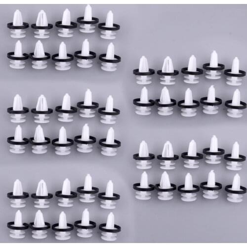 50Pcs Car Door Trim Panel Clips with Sealer Fit for Ford W713297-S300
