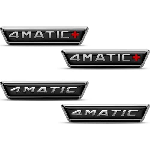 2pcs Car Side Fender 4MATIC 4 MATIC+ Logo Badge Sticker For Mercedes Benz A B C E S Class W222 W221 W220 W204 W205 W176 C200 A45