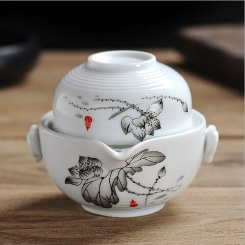 Tea Sets Kung Fu Ceramics Tea Set 1 Pot 1 Cup Tea Pots High Quality Elegant Gaiwan Beautiful and Easy Tea Pot Kettle