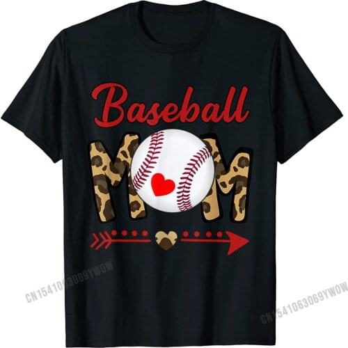 Baseball Mom Leopard Funny Softball Mom Mothers Day T-Shirt Camisas Men Fitness Tight Tops Shirts Latest Cotton Mens T Shirt