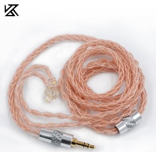 KZ Headsets Cable 8 Core Oxygen-Free Copper Upgrade C Pin Cable 3.5mm Plug 0.75Mm Standard Pin Earphone Wire For ZSN ZAX