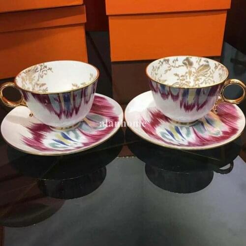 Classic European Bone China Coffee Cups and Saucers Tableware Coffee Plates Dishes Ceramic Afternoon Tea Set With Gift Box