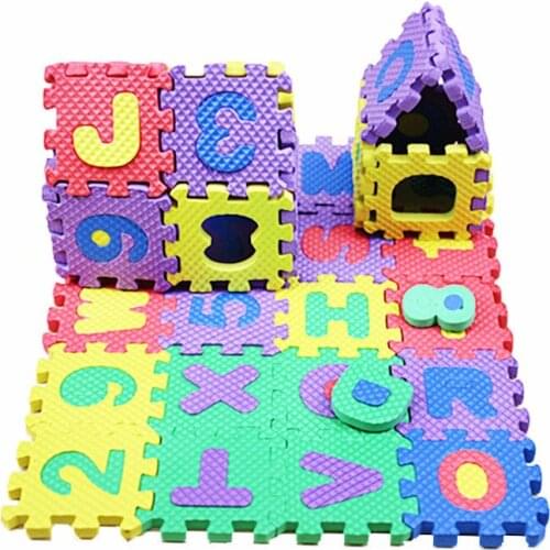 36 Pieces Child Cartoon Letters Numbers Foam Play Puzzle Mat Floor Carpet Rug for Baby Kids Home Decoration Toys for Children
