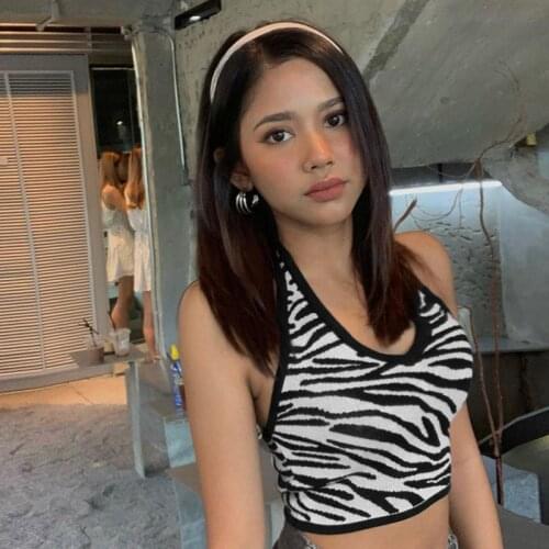 Women Summer Fashion Casual Knit Striped Halter Bandage Tank Top 2021 New Simple Slim Stretch Female Vest Streetwear