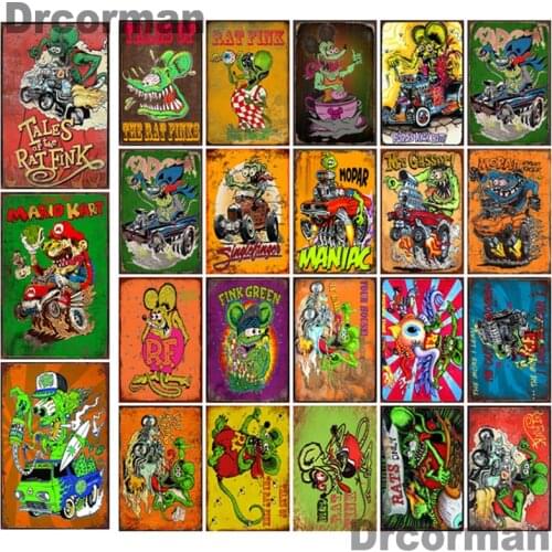 [ Mike86 ] Rat Comic Metal sign Wall Plaque Retro kids Posters Painting Bar Decor LTA-2017 20*30 CM