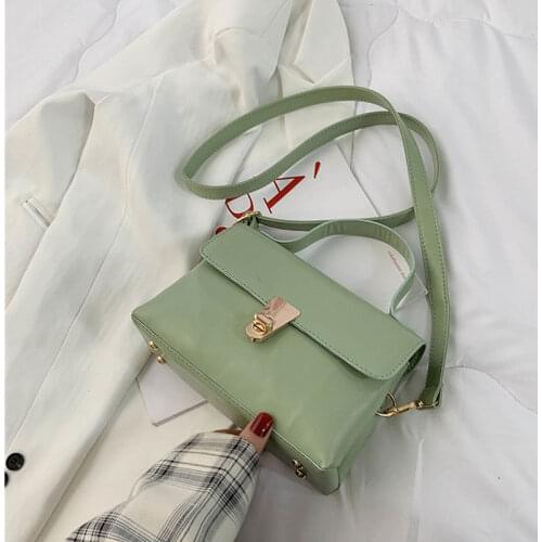 Fashion Handbags For Women High Quality Pu Leather Shoulder Bags Solid Color Messenger Bag Luxury Female Crossbody Square Purse