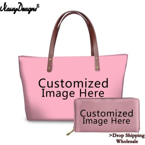 Fashion Customize Your Personalized Pattern Handbags With PU Wallets Women Stylish 3D Totes for Girls Laides Drop Shipping 2019