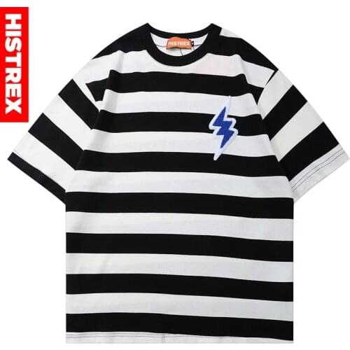 HISTREX Harajuku Hip Hop Stripe Men T Shirt Summer Top Male Harajuku Fashion Drop Shipping Short Sleeve Mens Tshirt Man 78J91
