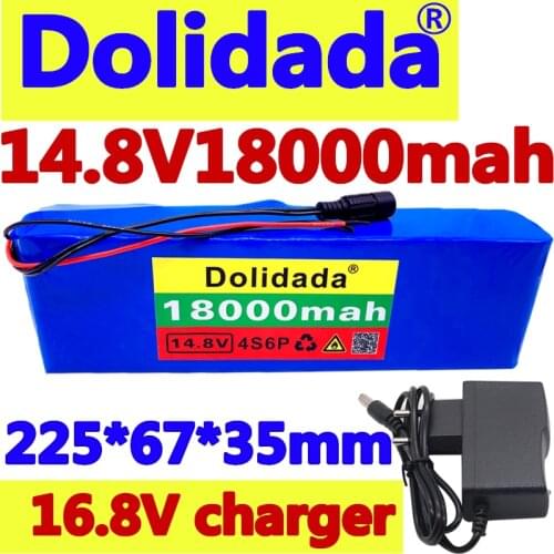 Dolidada 14.8V 18Ah 4s6p 18650 li-iom battery pack night fishing lamp heater miners amplifier batteries with BMS+16.8V Charger
