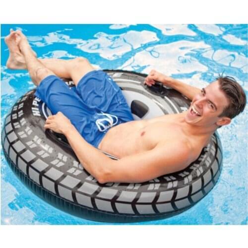 114cm Tyre style Inflatable Swim Ring Life Buoy Floating Ring Swim Lap Swimming Circle With Handle