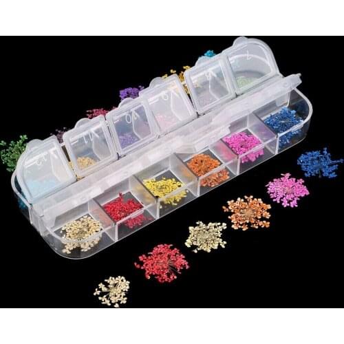 New Excellent 12 cell Nail case Empty Plastic nail beads Box Rhinestones Divided Plastics Storage 600pcs