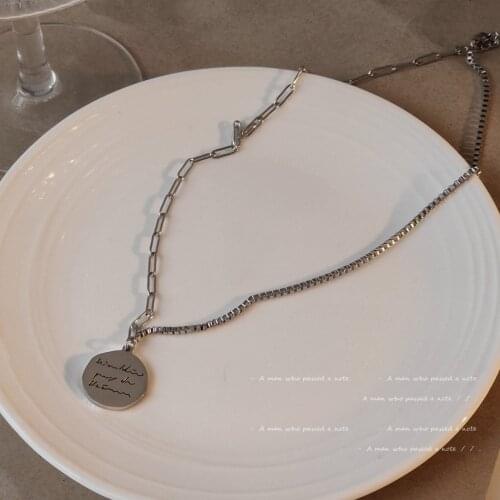 Necklace Not Easy To Fade, Pendant Vintage Clavicle Chain Jewelry Stainless Steel Women Decorations for Girls Gift Female