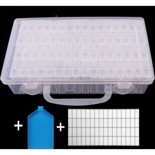 Plastics Box 64Grid Dismountable diamond painting Accessories Diamond Embroidery Cases PP Organizer Home Storage boxesontainer