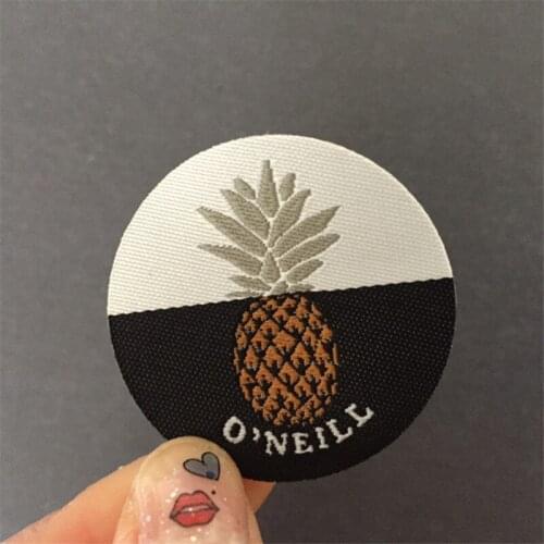 Custom 75D Density Laser Cutting Fancy Cutting 4*4.2cm Woven Patch for Clothing