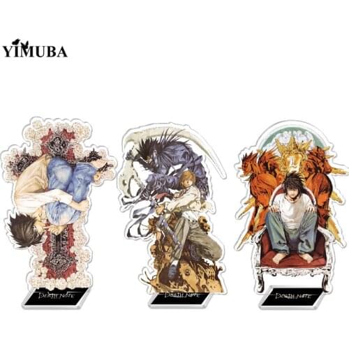 Popluar Anime Death Note Cosplay Model Two Sided Acrylic Plate Holder Yagami Light L·Lawliet Stand Figures Collection for Otaku