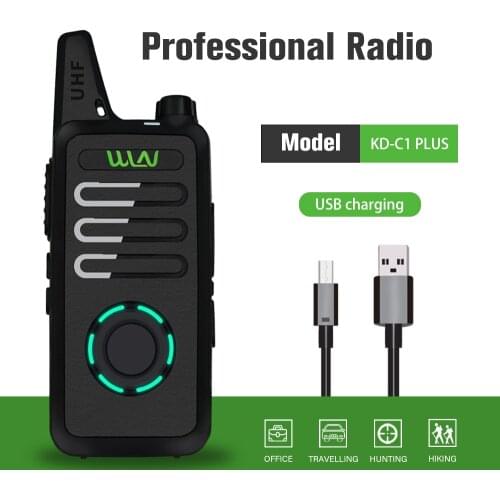 WLN KD-C1 Plus Mini Walkie Talkie UHF 400-470 MHz Handheld Two Way Radio 16 Channels Communicator 5W KDC1 PLUS FM Transceiver