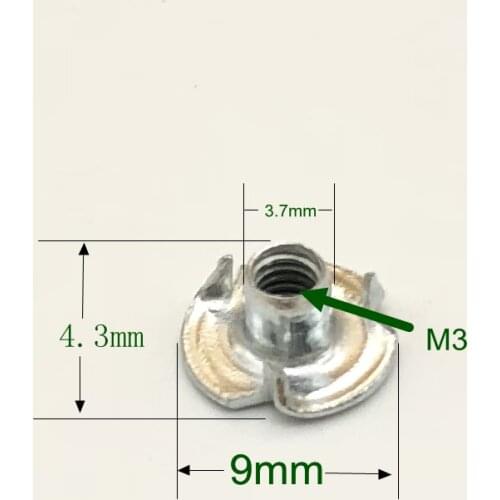 RC Hobby Part Small M3 Claw Nut for 3mm Plywood DIY RC Planes Motor Strut