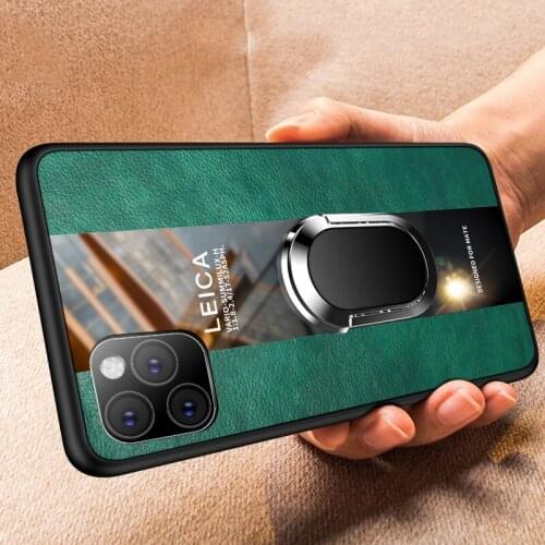 Luxury Leather Silicone Magnetic Phone Case For iPhone 11 Pro Max SE XSmax XR XS X 8 7 6s 6 Plus Ring Bracket Cover