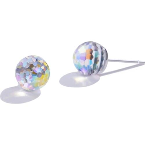 2021 New LEKANI Crystals From Swarovski Ball Stud Earrings 925 Sterling Silver Fine Jewelry Studs for Women Fine Jewelry