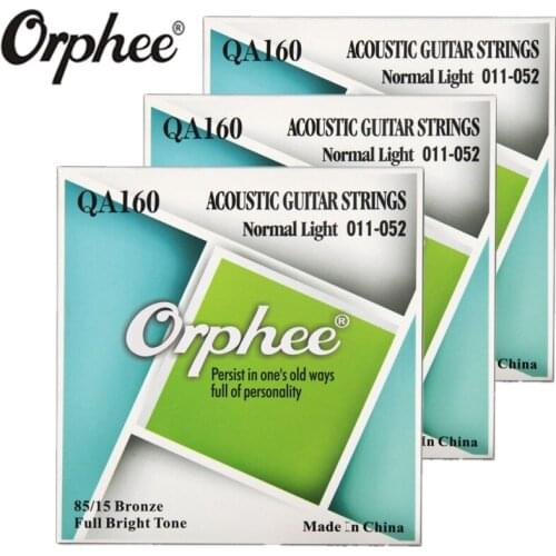 Orphee QA160 011-052 Acoustic Guitar Strings 80/15 Bronze Hexagonal alloy Vacuum Packaging guitar parts 3 set