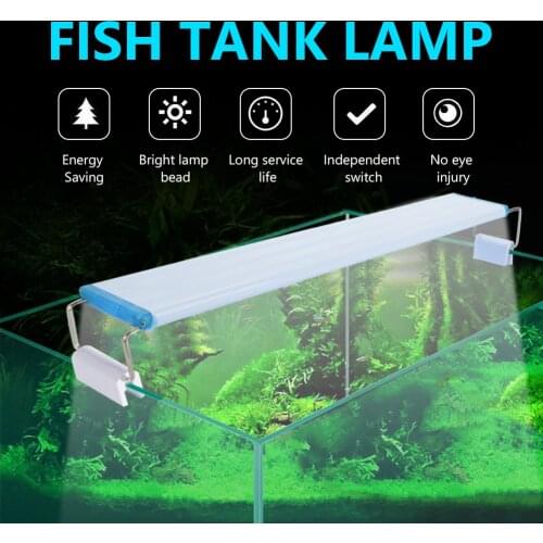18-71cm 90-260v Aquarium Clip light Super thin Fish tank Planted Aquarium lamp LED Aquarium Lighting EU US Power