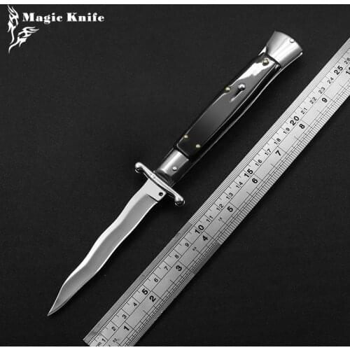 9.84 Inch 440c Mirror Blade Steel Serpentine Blade Automatic Tactical Folding Knife Outdoor EDC Hunting Tool With Oxford Bag