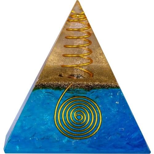 TUMBEELLUWA Rock Quartz Stone Orgone Pyramid Energy Generator,Healing Crystal Point Figurine Decor Reiki Wicca Balancing 1.96