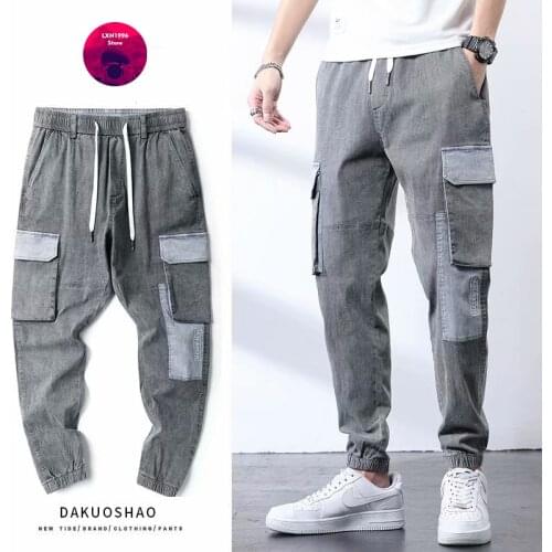 Vintage Baggy Men Jeans Denim Trousers Cargo Man Pants Kpop Clothes Bermuda Fashion All-match Casual Streetwear Harajuku Pants