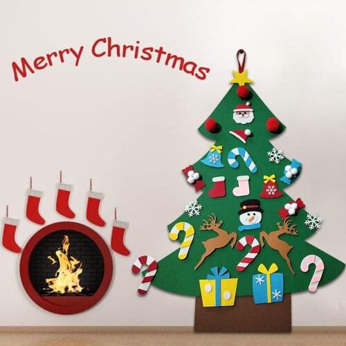 Felt Christmas Decor Christmas Decoration For Home Childrens Handmade DIY Santa Claus Xmass Tree New Year Kids Gift Navidad