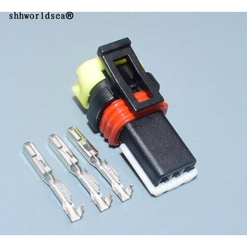 Worldgolden 3pin female electric instrument wiring harness plug connector with terminals 1-936527-2