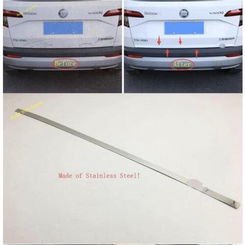 Rear Trunk Tailgate Tail Door Protection Strip Cover Trim For Skoda Karoq 2018 2019 2020 Stainless Steel / Auto Accessories