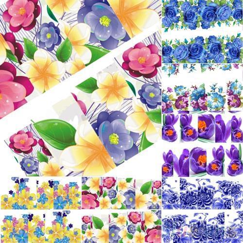 Women Fashion Flowers Nail Art Decals Stickers Water Transfer Manicure Tools