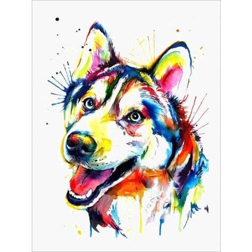 Animal Dog Husky DIY 11CT Embroidery Cross Stitch Kits Needlework Craft Set Printed Canvas Cotton Thread Home Dropshipping