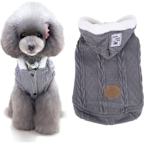 Pets Winter Warm Clothes Puppy Dog Hoodie Sweater Jacket Cat Woollen Coat Dog Sweaters Clothing Plus Velvet Thickening For Dogs