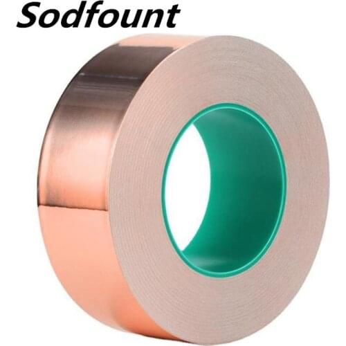 1pcs Single-sided/double-sided conductive anti-interference shielding copper foil tape 0.05mmX5mm-30mmX50m