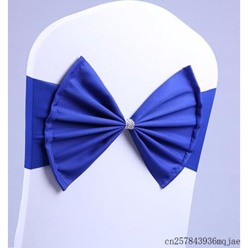 100pcs Bow Chair Sashes Wedding Chair Sash Bow Covers for Home Hotel Decor Party Wedding Decoration